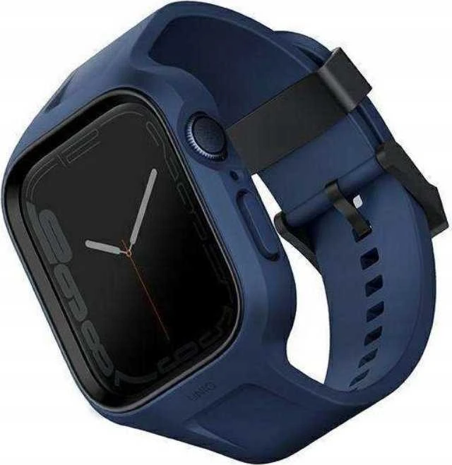 UNIQ Monos apyrankė 2in1 Apple Watch apyrankė + Dėklas Series 4/5/6/7/8/SE/SE2/SE3 44/45mm marine mėlynas