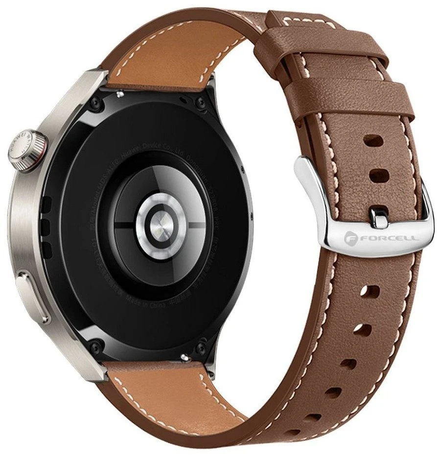 Dirželis „Samsung Galaxy Watch Forcell F-Design FS21“ su skylutėmis, eko oda, 20 mm, rudas