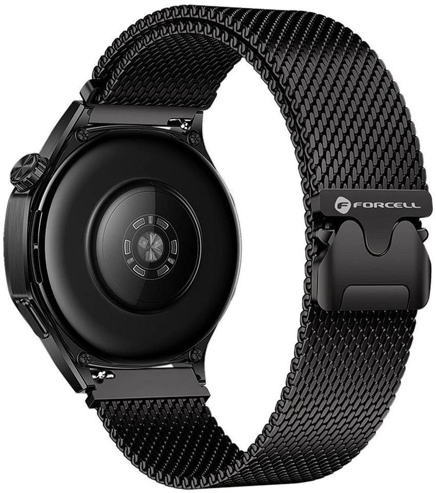 Dirželis, skirtas „Samsung Galaxy Watch Forcell F-Design FS10“, magnetinis, plieno, 22 mm, juodas