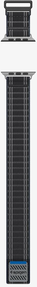 „Spigen Fabric Band“ apyrankė (su lipduku ir kilpa), juoda - Apple Watch 49mm/46mm/45mm/44mm