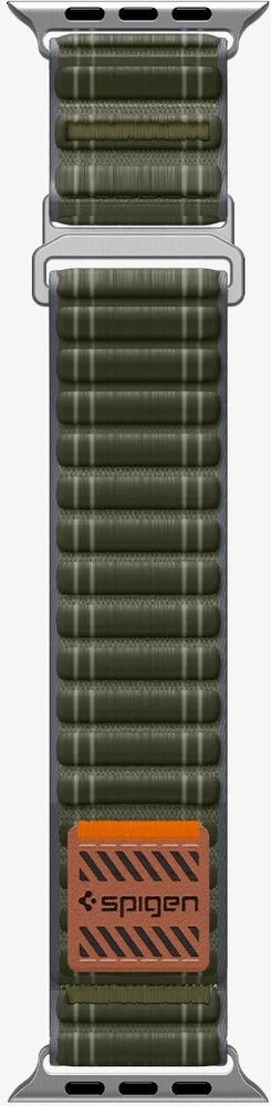 „Spigen Fabric Band“ (su lipduku ir kilpa), žalias - Apple Watch 49mm/46mm/45mm/44mm