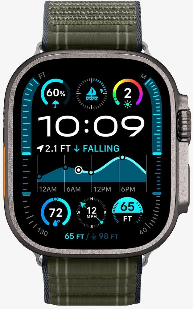 „Spigen Fabric Band“ (su lipduku ir kilpa), žalias - Apple Watch 49mm/46mm/45mm/44mm