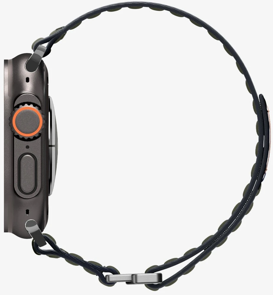 „Spigen Fabric Band“ (su lipduku ir kilpa), žalias - Apple Watch 49mm/46mm/45mm/44mm