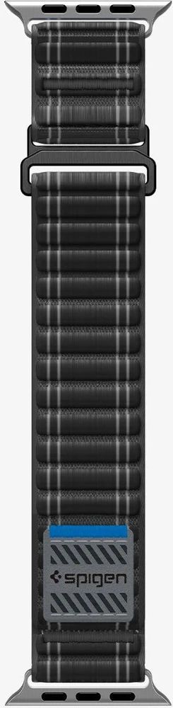 „Spigen Fabric Band“ apyrankė (su lipduku ir kilpa), juoda - Apple Watch 49mm/46mm/45mm/44mm