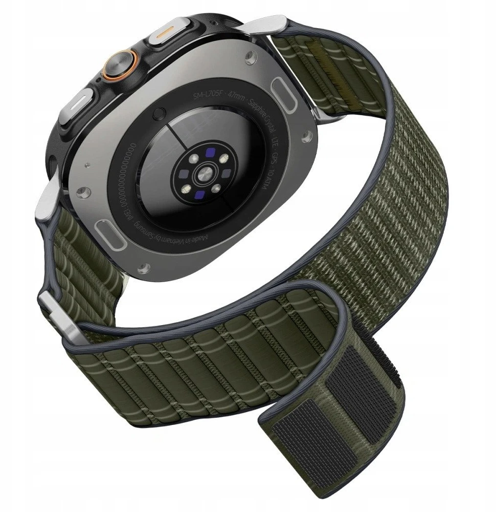 „Spigen Fabric Band“ (su lipduku), žalias - „Samsung Galaxy Watch Ultra 47mm“