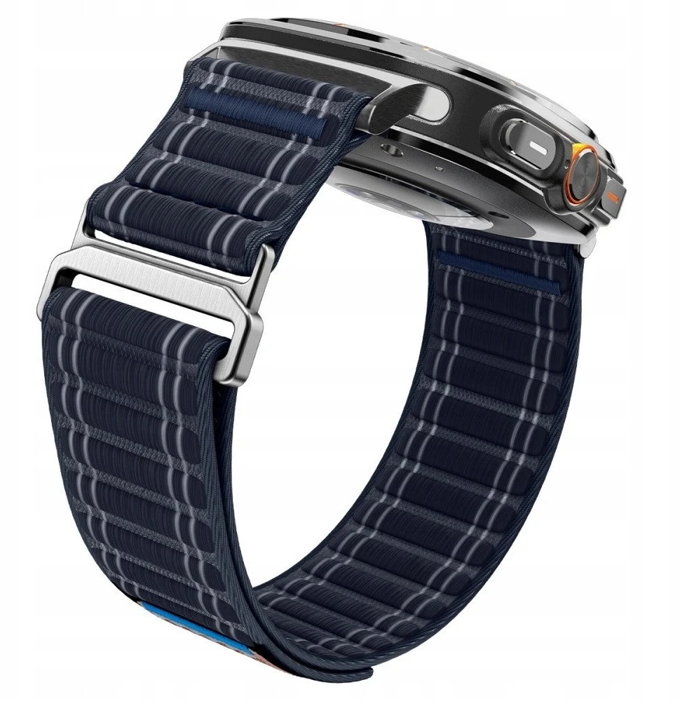 „Spigen“ medžiaginis dirželis (su lipdukais), tamsiai mėlynas – „Samsung Galaxy Watch Ultra 47mm“
