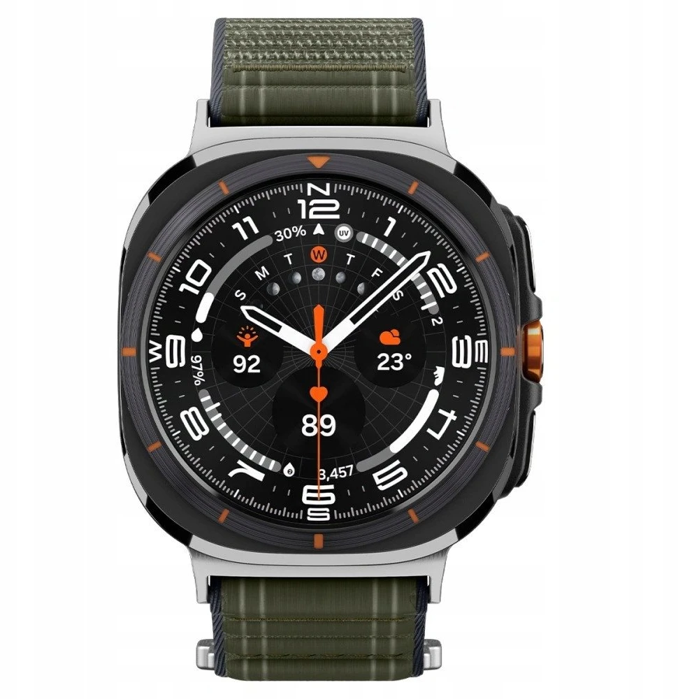 „Spigen Fabric Band“ (su lipduku), žalias - „Samsung Galaxy Watch Ultra 47mm“
