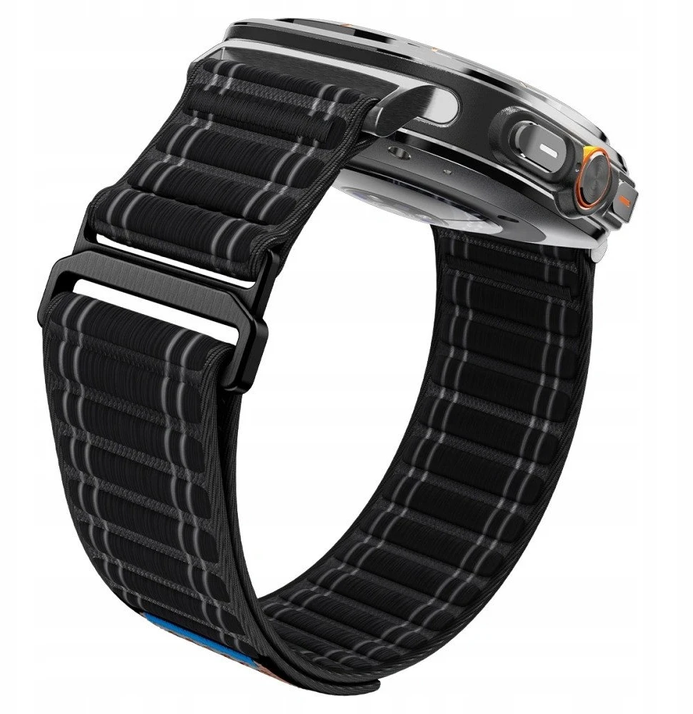„Spigen Fabric Band“ (su lipduku ir kilpa), juodas - „Samsung Galaxy Watch Ultra 47mm“