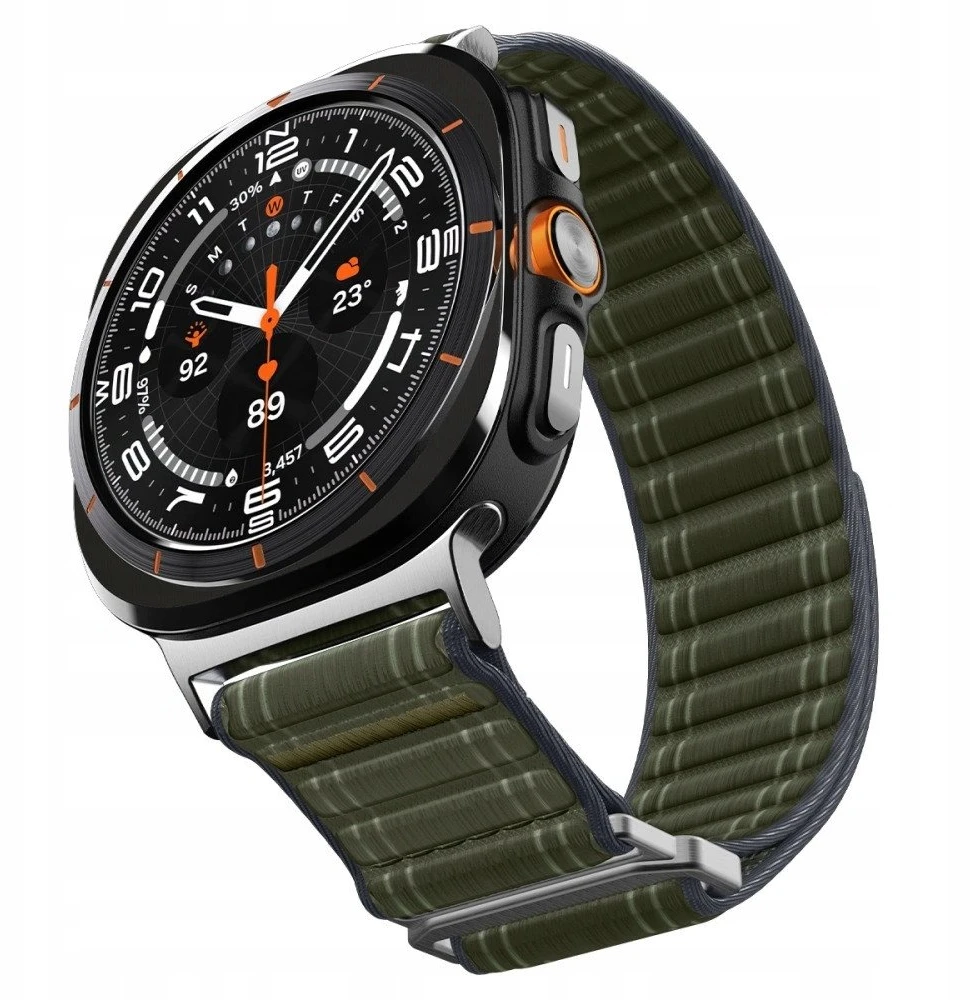 „Spigen Fabric Band“ (su lipduku), žalias - „Samsung Galaxy Watch Ultra 47mm“
