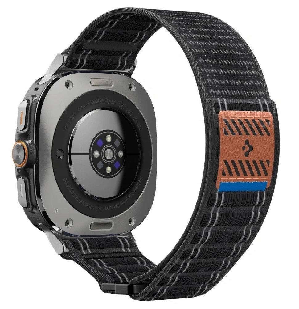 „Spigen Fabric Band“ (su lipduku ir kilpa), juodas - „Samsung Galaxy Watch Ultra 47mm“
