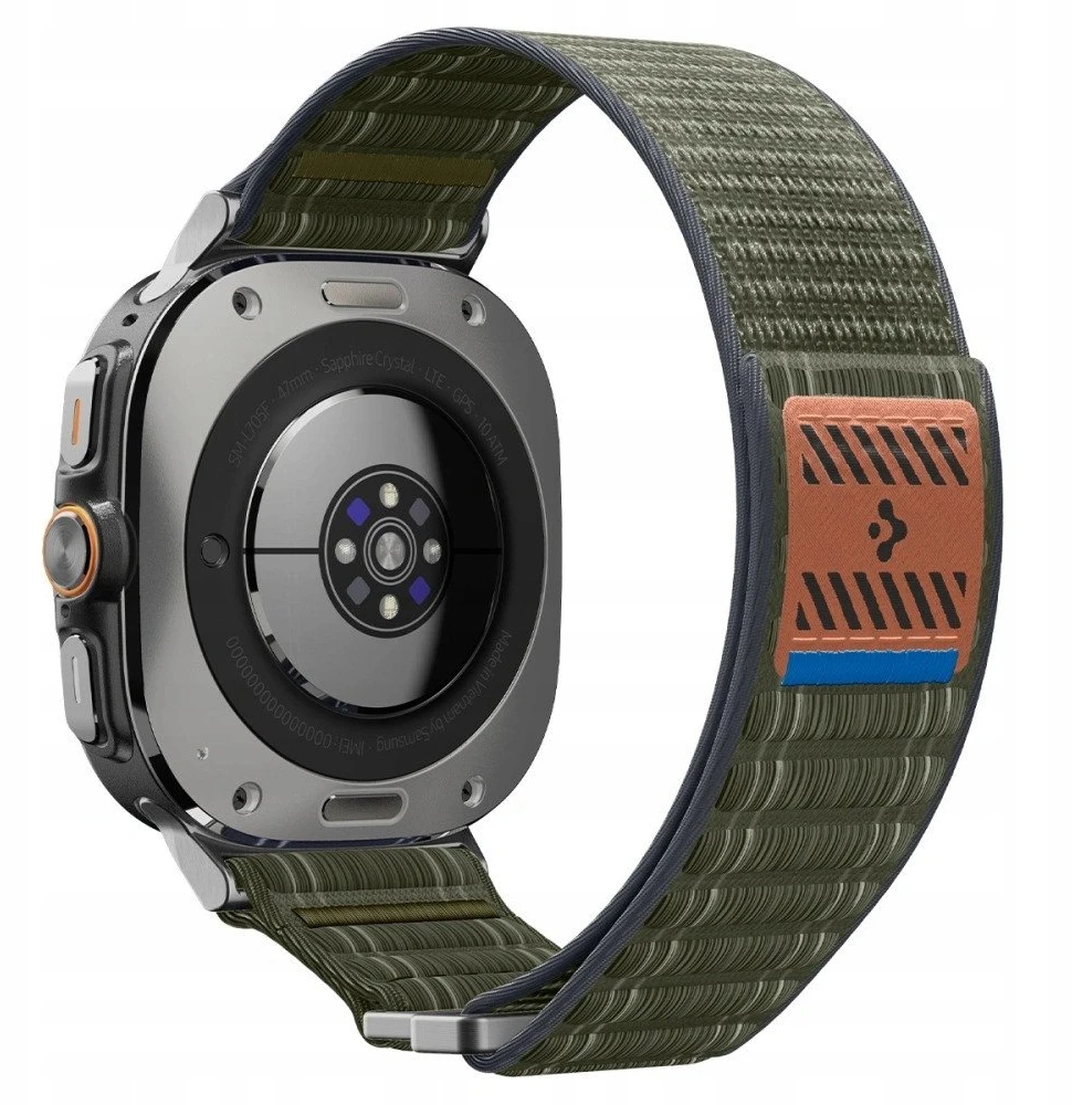 „Spigen Fabric Band“ (su lipduku), žalias - „Samsung Galaxy Watch Ultra 47mm“