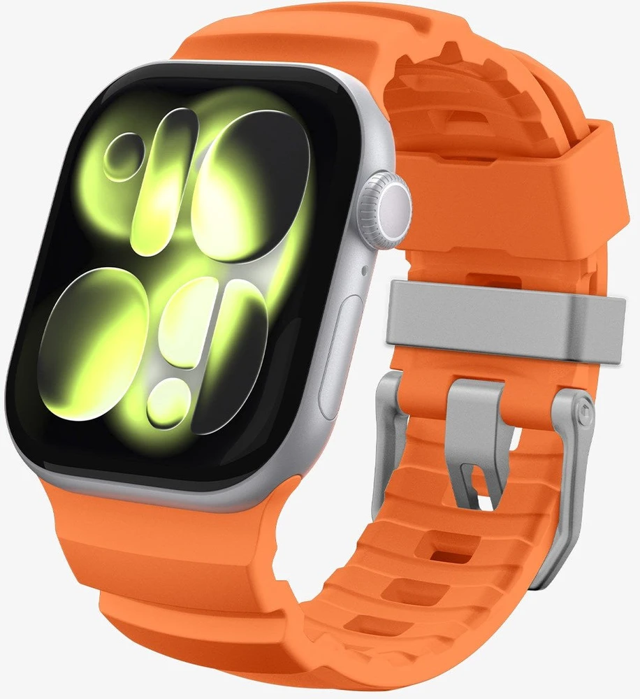 „Spigen“ silikoninė apyrankė, oranžinė - Apple Watch 49mm/46mm/45mm/44mm