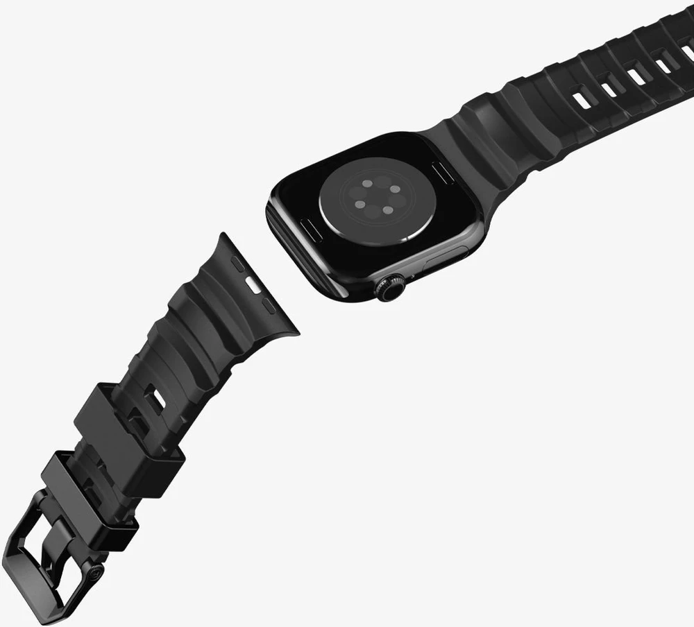 „Spigen“ silikoninė apyrankė, juoda - Apple Watch 49mm/46mm/45mm/44mm