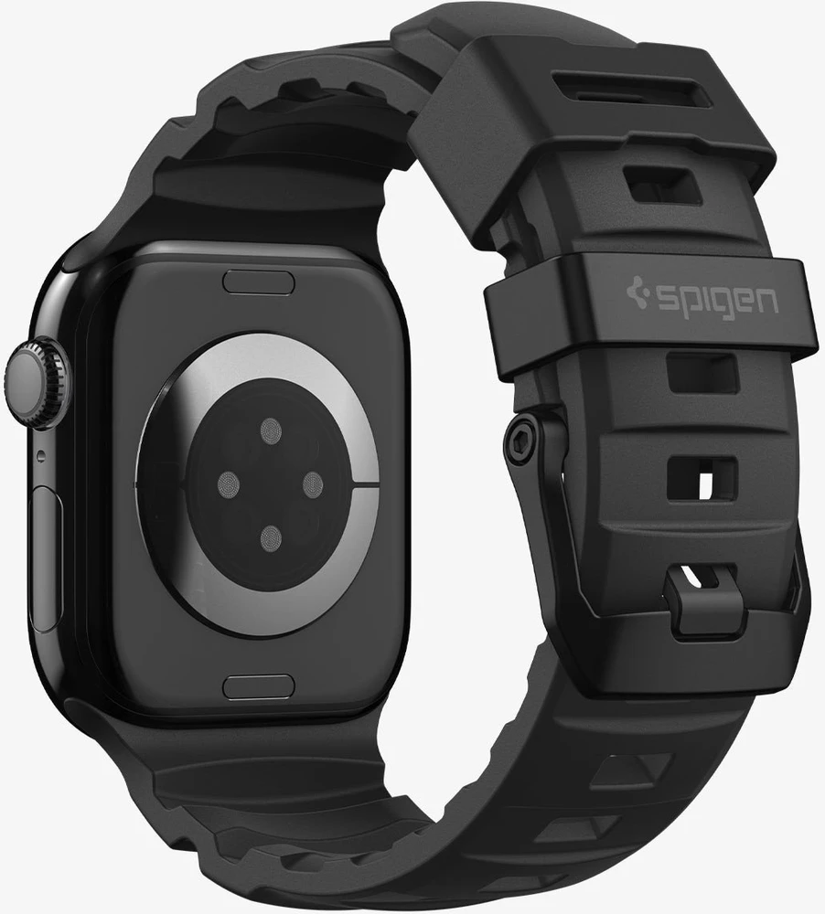„Spigen“ silikoninė apyrankė, juoda - Apple Watch 49mm/46mm/45mm/44mm