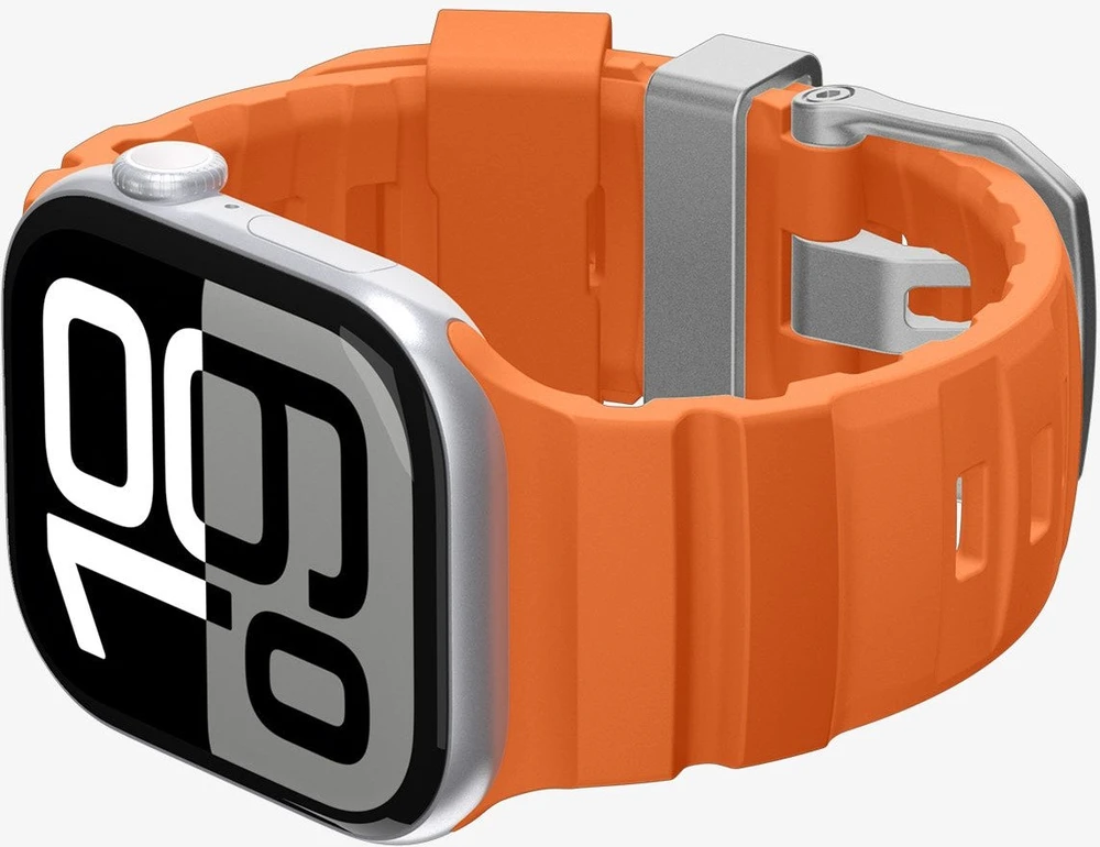 „Spigen“ silikoninė apyrankė, oranžinė - Apple Watch 49mm/46mm/45mm/44mm