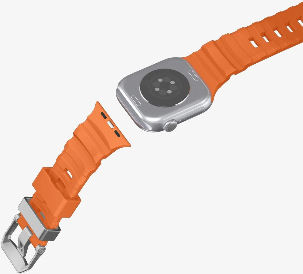 „Spigen“ silikoninė apyrankė, oranžinė - Apple Watch 49mm/46mm/45mm/44mm