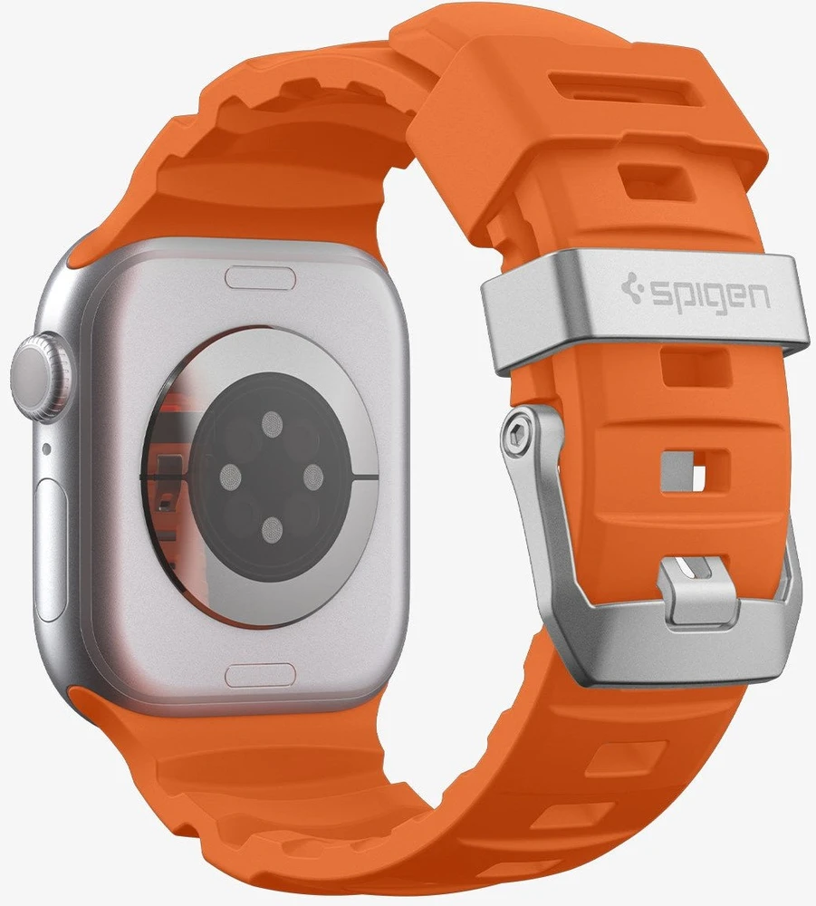 „Spigen“ silikoninė apyrankė, oranžinė - Apple Watch 49mm/46mm/45mm/44mm