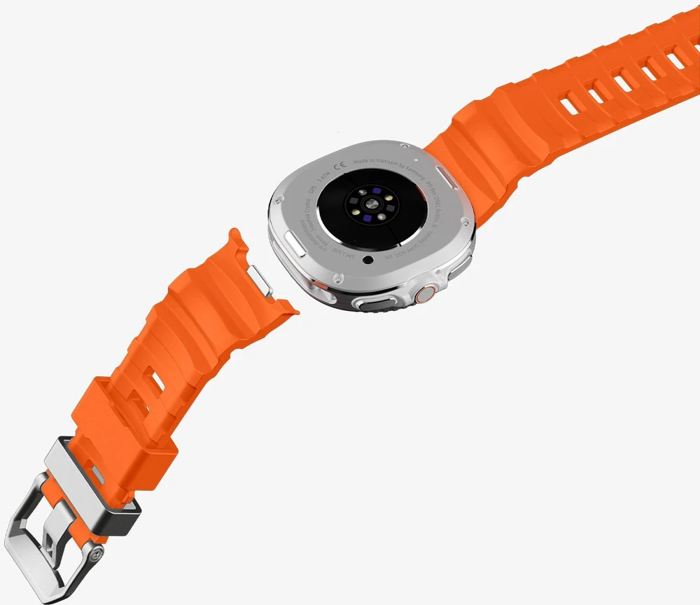 „Spigen“ silikoninė apyrankė, oranžinė - „Samsung Galaxy Watch 8“ 46 mm/44 mm/40 mm