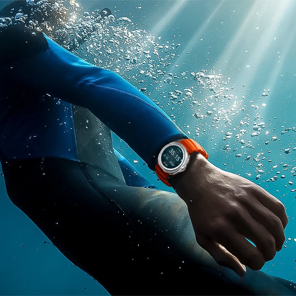 „Spigen“ silikoninė apyrankė, oranžinė - „Samsung Galaxy Watch 8“ 46 mm/44 mm/40 mm