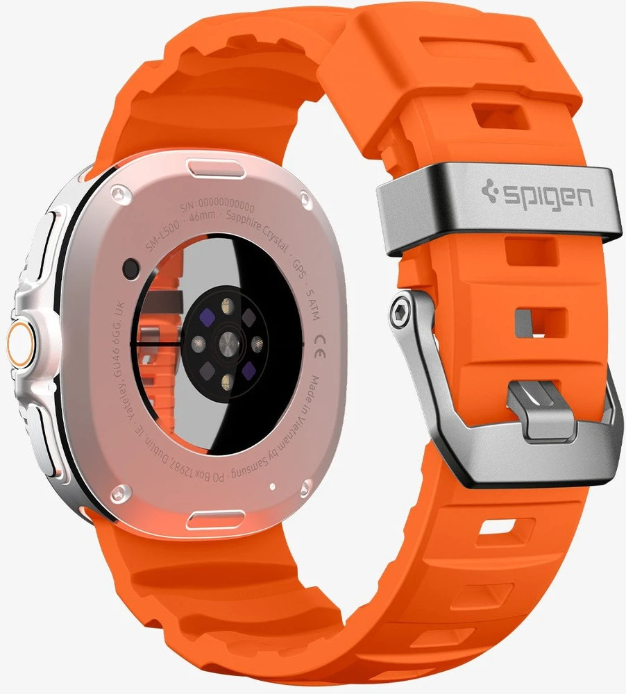 „Spigen“ silikoninė apyrankė, oranžinė - „Samsung Galaxy Watch 8“ 46 mm/44 mm/40 mm