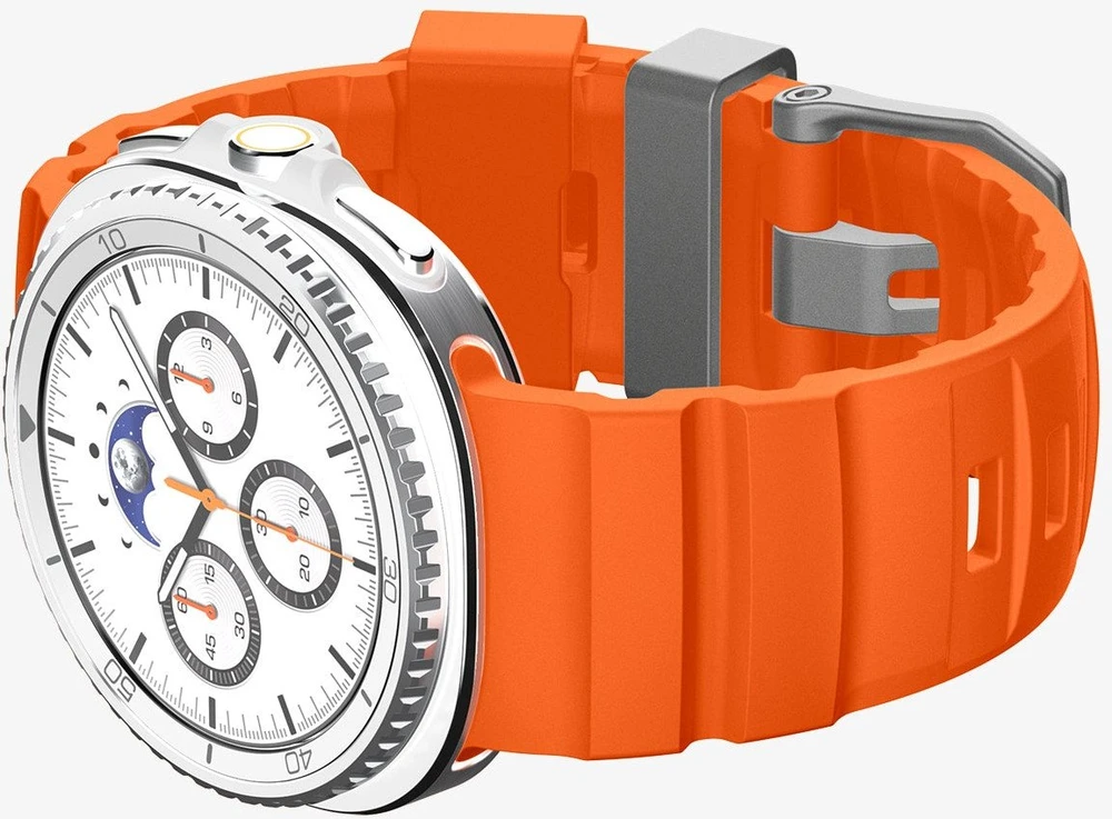 „Spigen“ silikoninė apyrankė, oranžinė - „Samsung Galaxy Watch 8“ 46 mm/44 mm/40 mm