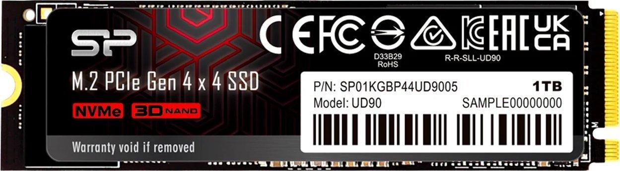 SILIKONIO MAITINIMO KOMPIUTERIS & COMMUNICAT SILICON POWER M.2 2280 PCIe 1TB SSD UD90 Gen4x4 NVMe 4500/1950 MB/s