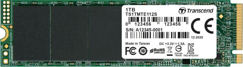 TRANSCEND 112S 1TB PCIe Gen3x4 M.2 2280 M-Key 3D TLC be DRAM
