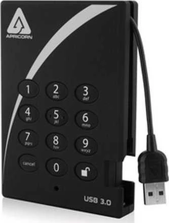 Kietasis diskas Išorinio disko SMD Apricorn HDD plėtinys 2.5 1TB Apricorn Aegis Fortr. - A25- 3PL25- 1000F