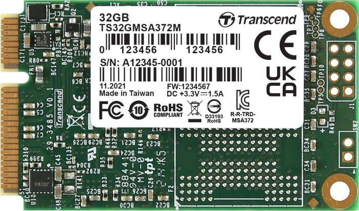 Transcend 32GB mSATA SSD SATA3 MLC WD-15 – DĖKLAS