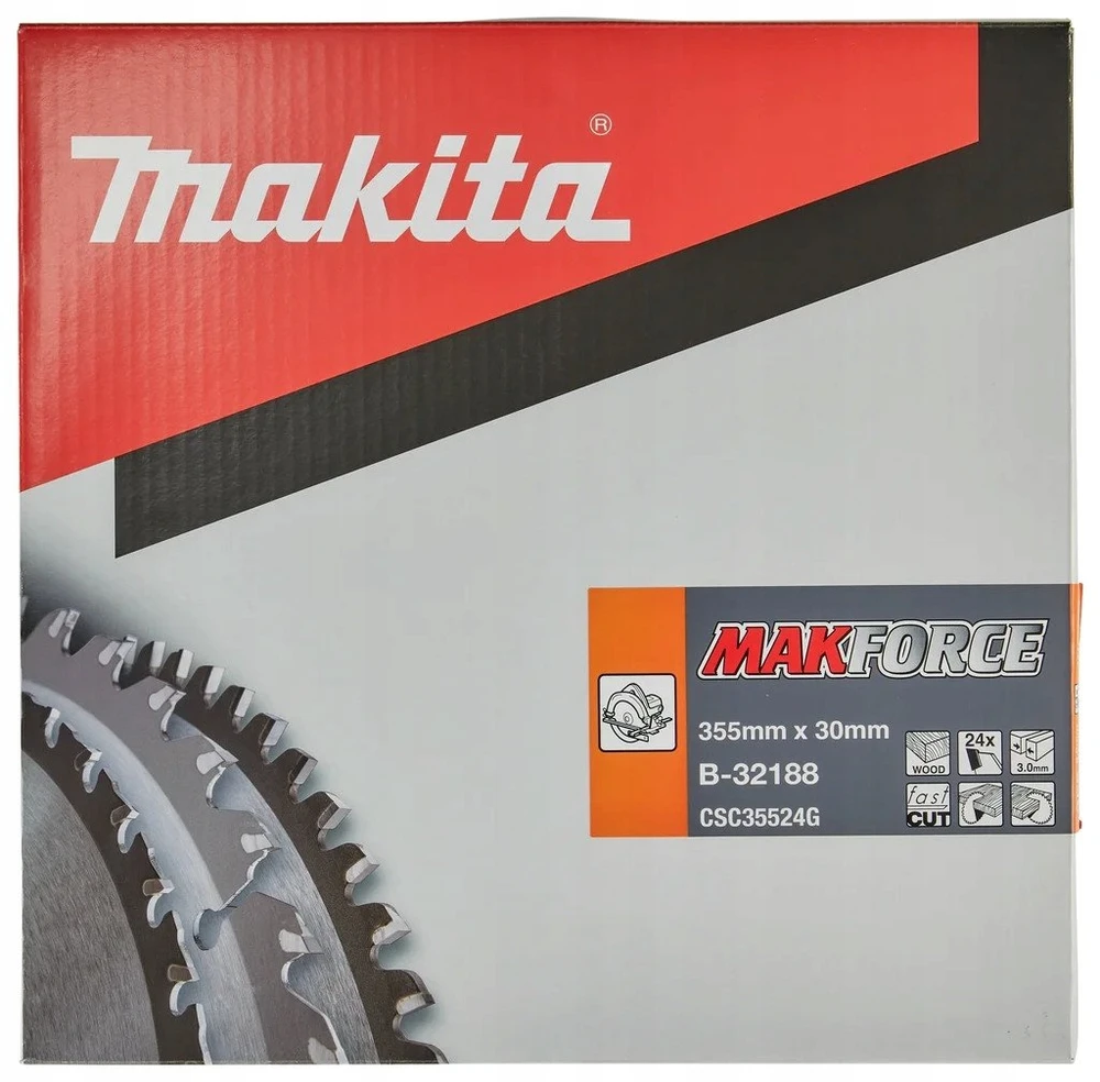 Makita B-32188 T.C.T. pjūklas 355X3X30mm 20° T24 MAKFORCE
