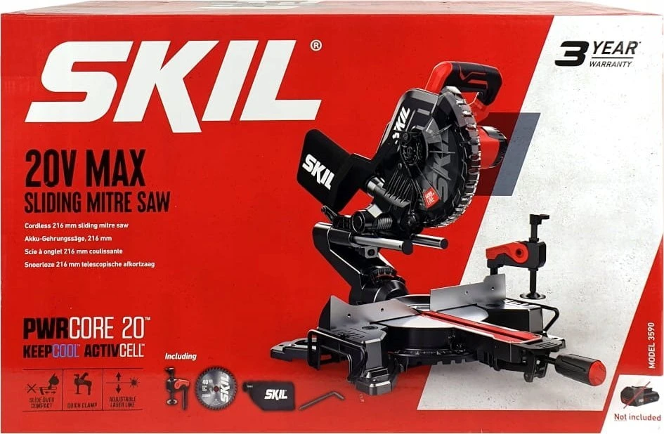 Sourcing Skersinio pjovimo staklės Skil 3590 CA; 20 V (be akumuliatoriaus ir pakrovėjo)