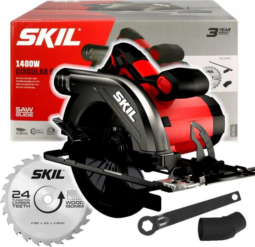 Elektrinis diskinis pjūklas Skil 5830AA, 1400 W, 190 mm