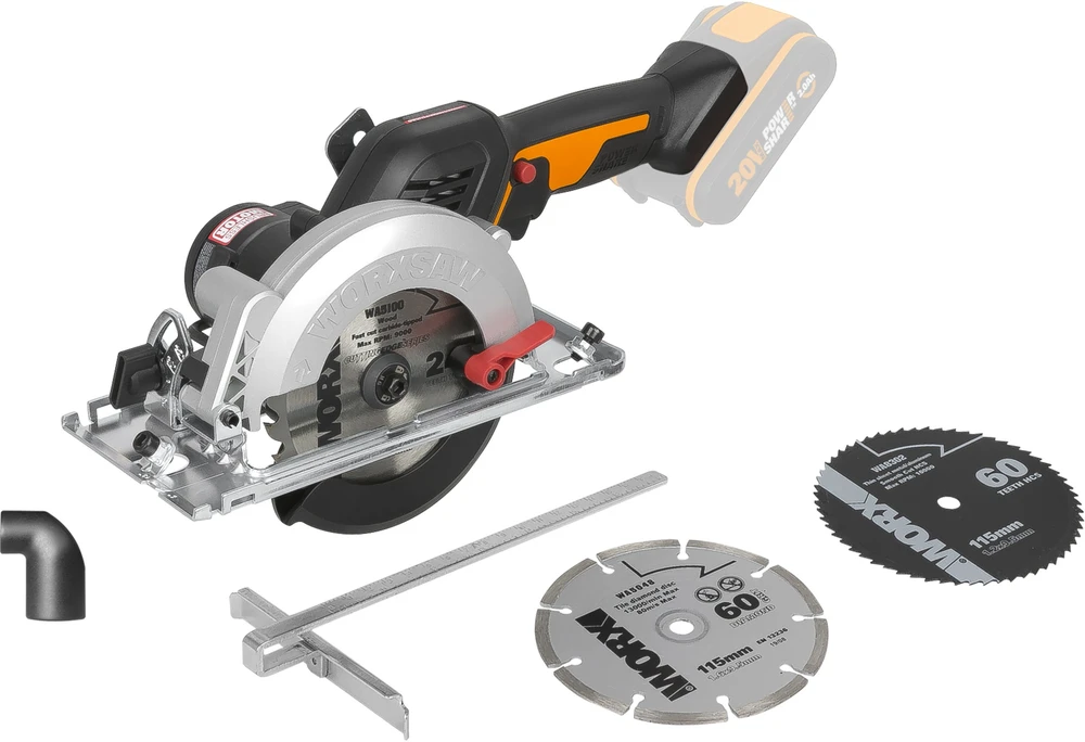 Worx WX531.9 pjūklas su priedais ir dviem diskais