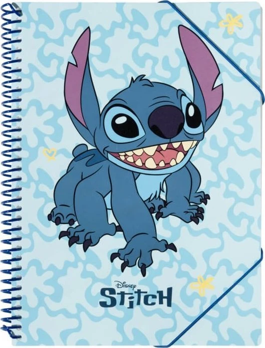 Disney Stitch - A4 formato aplankas su gumele + 30 permatomų įmaučių