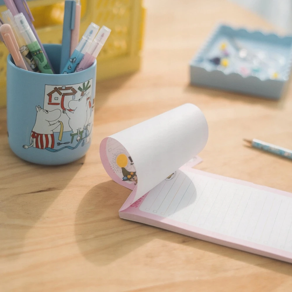 Disney Muminai - magnetinis užrašų knygelė / pirkinių sąrašas šaldytuvui + pieštukas (10 x 21 cm)