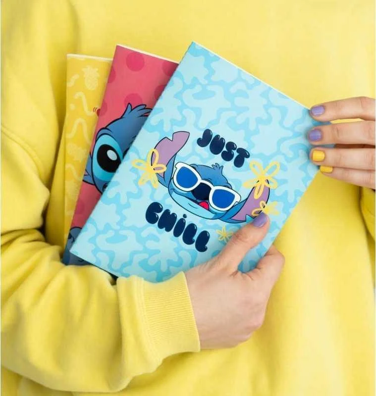 „Disney Stitch“ – A5 formato užrašų knygelių rinkinys iš „Tropical“ kolekcijos (3 vnt.)