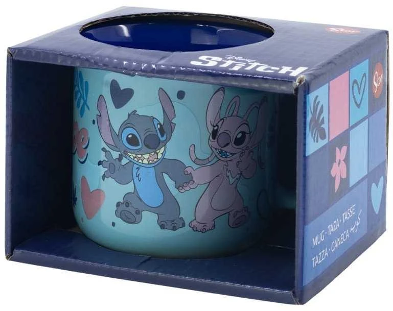 STOR Disney Stitch - keraminis puodelis dovanų dėžutėje iš Stitch & Angel kolekcijos, 355 ml