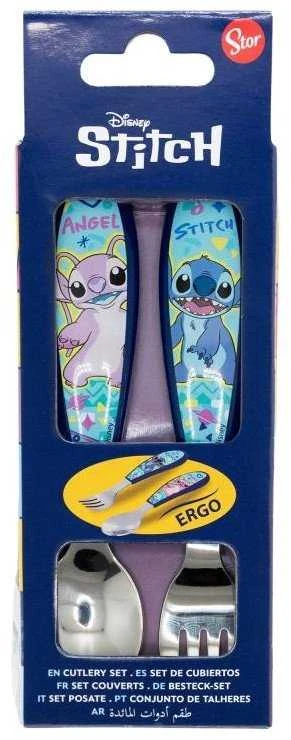 STOR „Disney Stitch“ – metalinių stalo įrankių rinkinys iš „Stitch & Angel“ kolekcijos (šaukštas ir šakutė)
