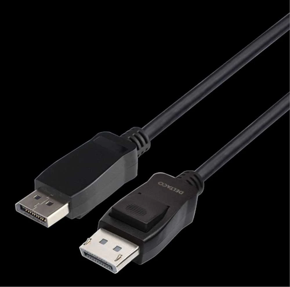 DisplayPort kabelis DELTACO 1m, 8K, DP 1.4, DSC 1.2, LSZH, juodas / DP8K-1010-LSZH
