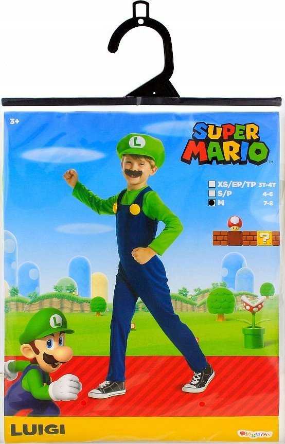 Disquise DISGUISE SUPER MARIO Kostiumas Luigi, 7-8 m.
