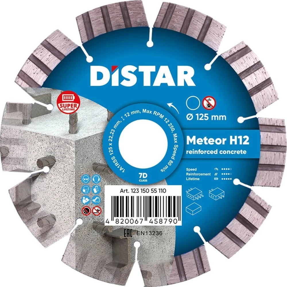 125MM DISTAR METEOR H12 Deimantinis diskas gelžbetoniui, hidrotechniniam betonui