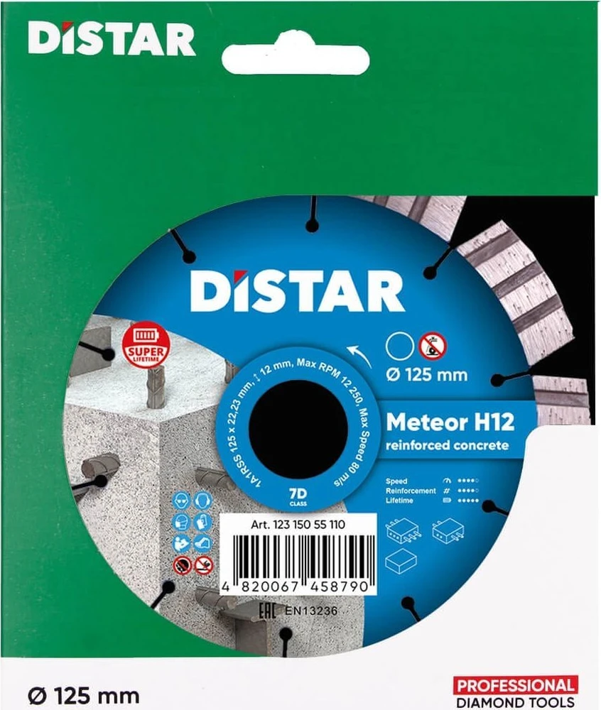 125MM DISTAR METEOR H12 Deimantinis diskas gelžbetoniui, hidrotechniniam betonui