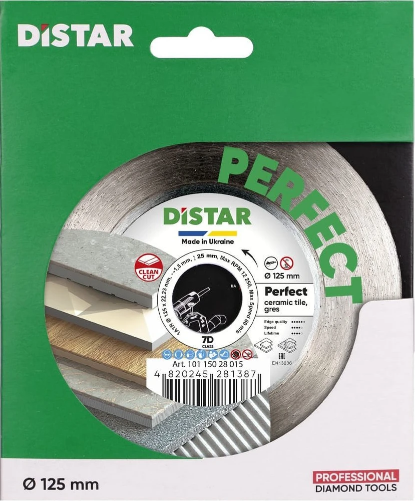 125MM DISTAR PERFECT Deimantinis diskas akmens masės, keramikos, porceliano plytelėms