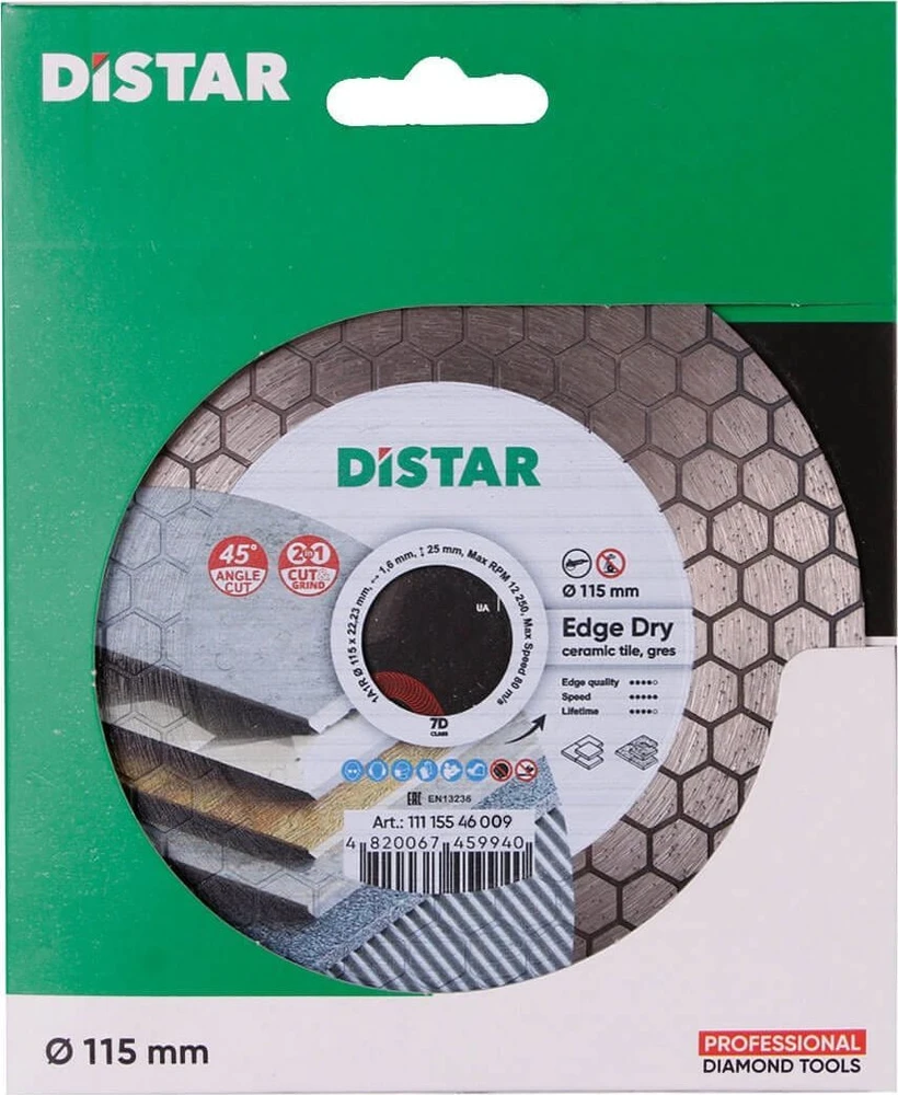 115MM DISTAR EDGE DRY Deimantinis diskas plytelėms