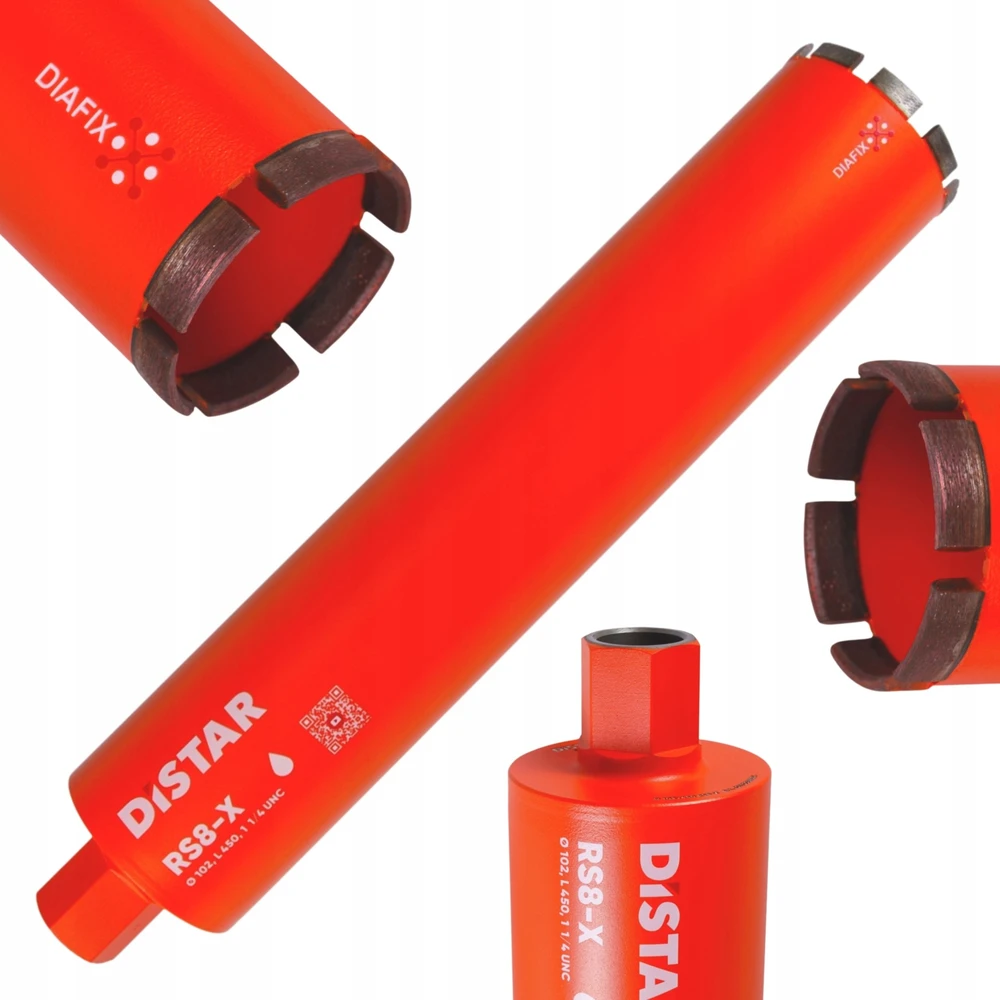 Distar RS8-X gręžimo karūnos armuotam betonui 42 -300mm skersmens, ilgis 450mm DIAFIX, Karūnos skersmuo, mm: 102 mm