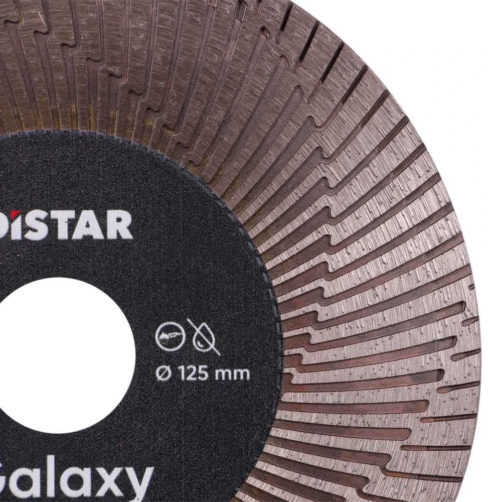 125 x 22,23 mm Distar Galaxy, 45° kampui pjauti ir šlifuoti diskas plytelėms