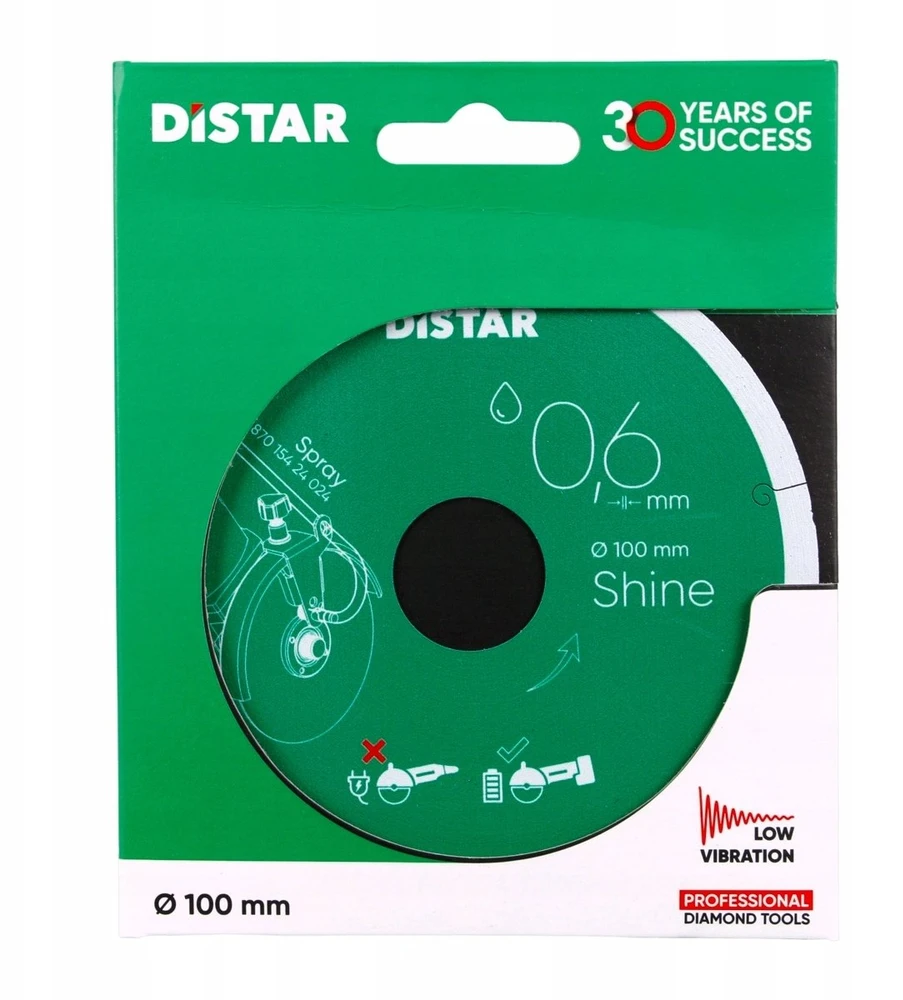 0,6mm švaraus pjovimo 100x0,6x5x22,23 Shine, Distar deimantinis diskas plytelėm