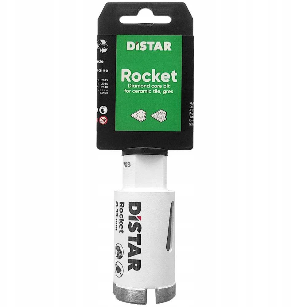 Distar ROCKET karūnėlės plytelėms, granitui, 20mm, 35mm, 45mm, 50mm, 55mm, 65mm, 68mm M14 jungtis, Karūnėlės skersmuo: 35 mm