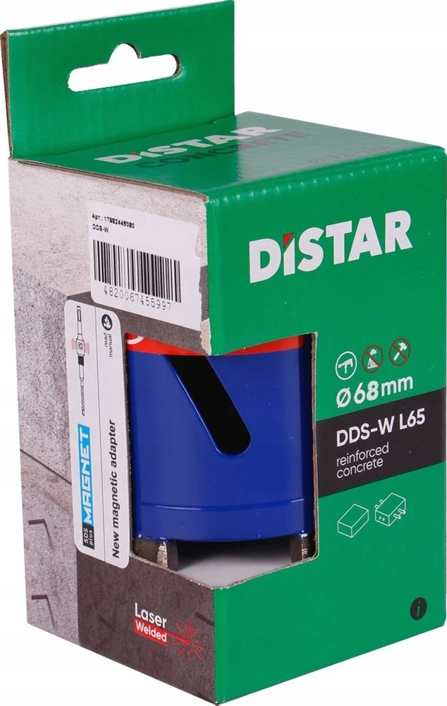 68mm Deimantinis grąžtas rozetėms DISTAR DDS-W SDS PLUS