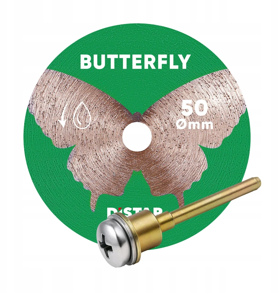 50 mm deimantinis diskas su koteliu graveriui, plytelėms pjauti, Butterfly, Distar